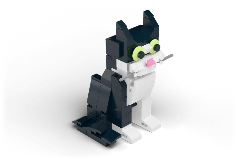 Tuxedo Cat brick set