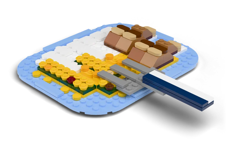 Chicken Rice Plate brick set