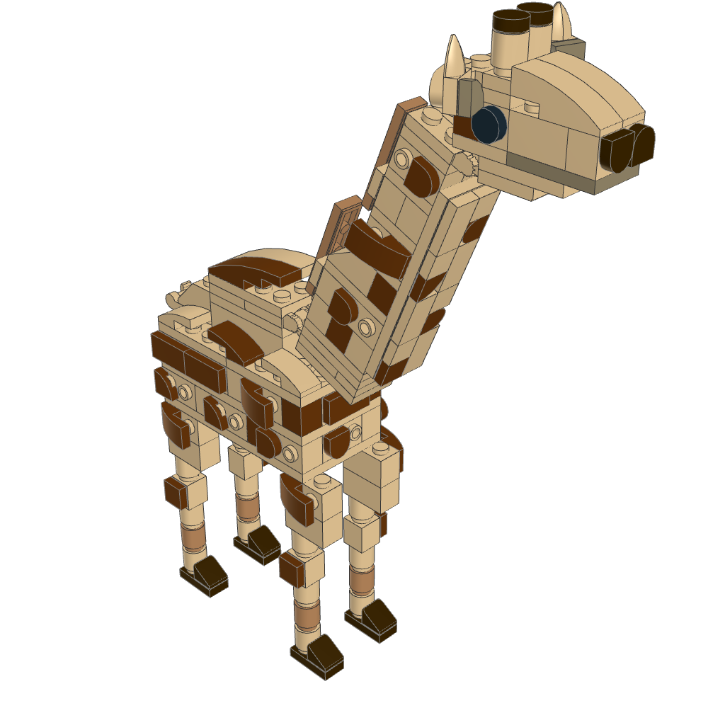 Giraffe brick set, front view