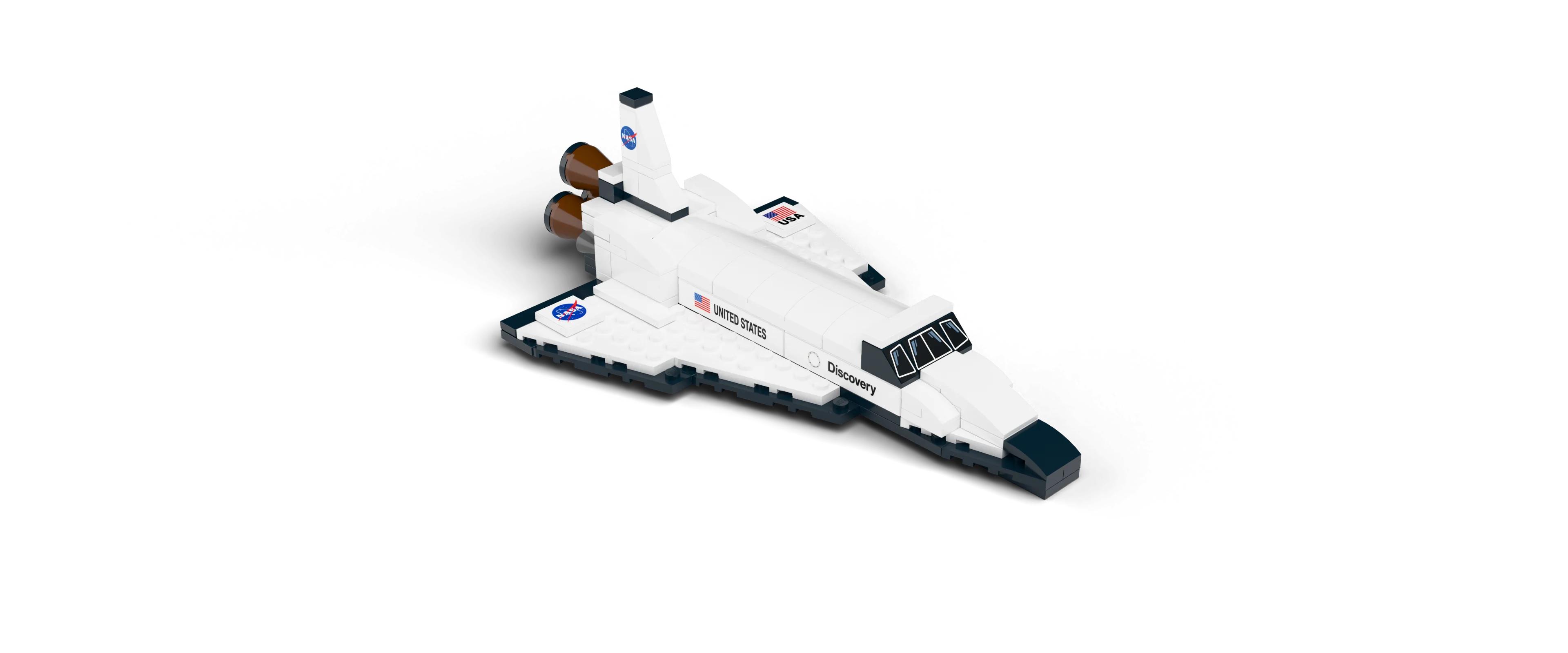 Space Shuttle brick set, front view