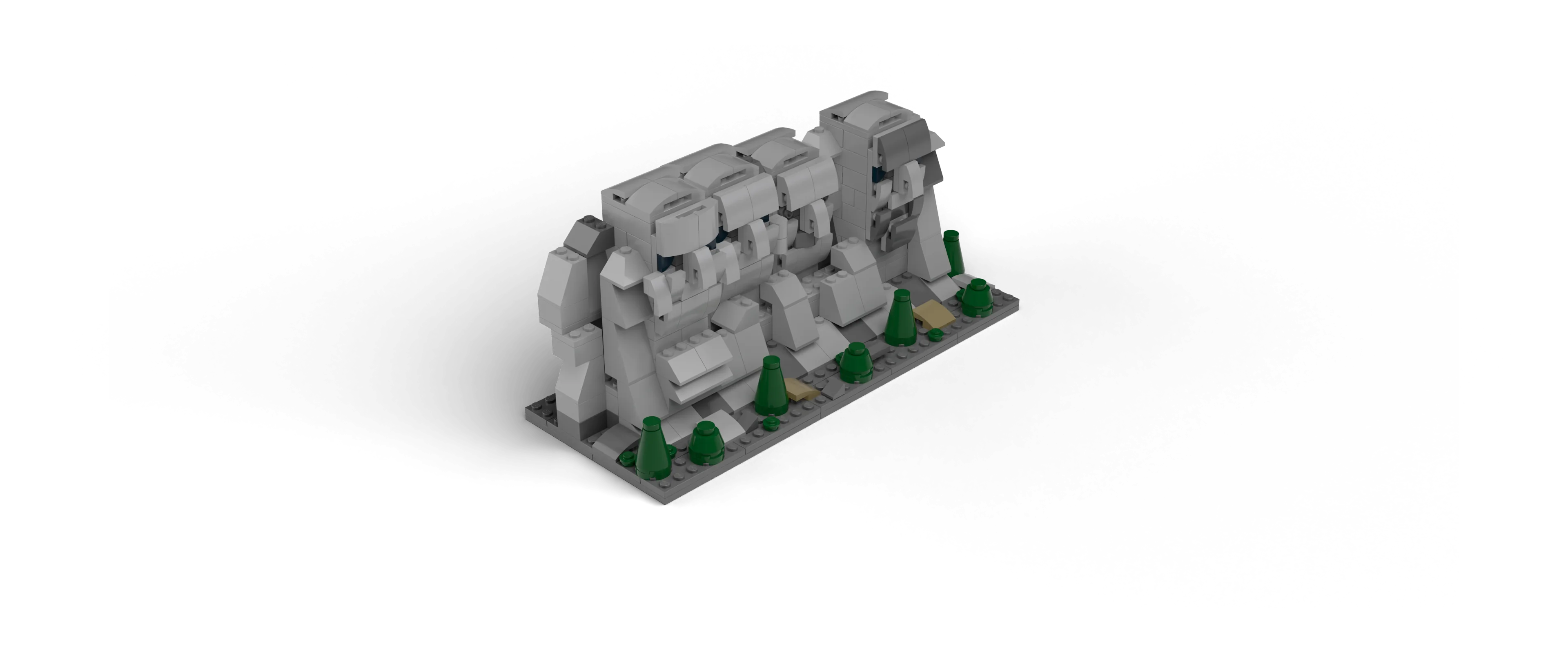 Mount Rushmore brick set, front view