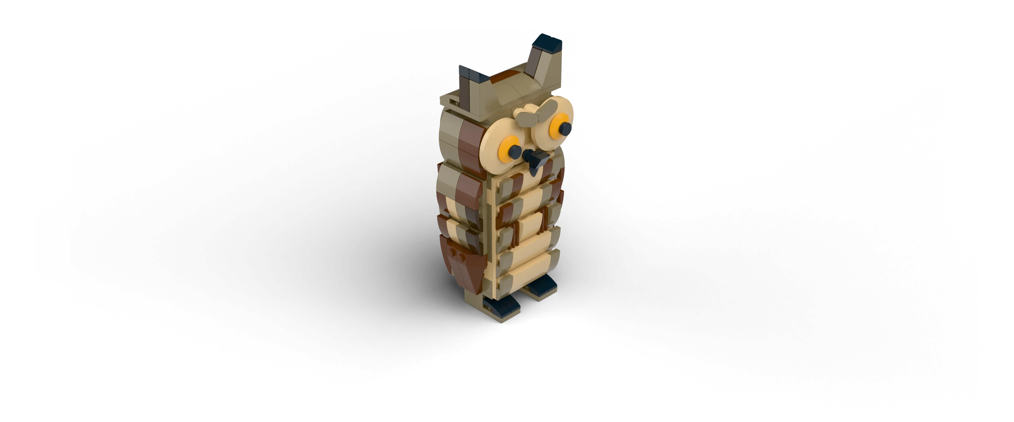 Owl brick set, front view