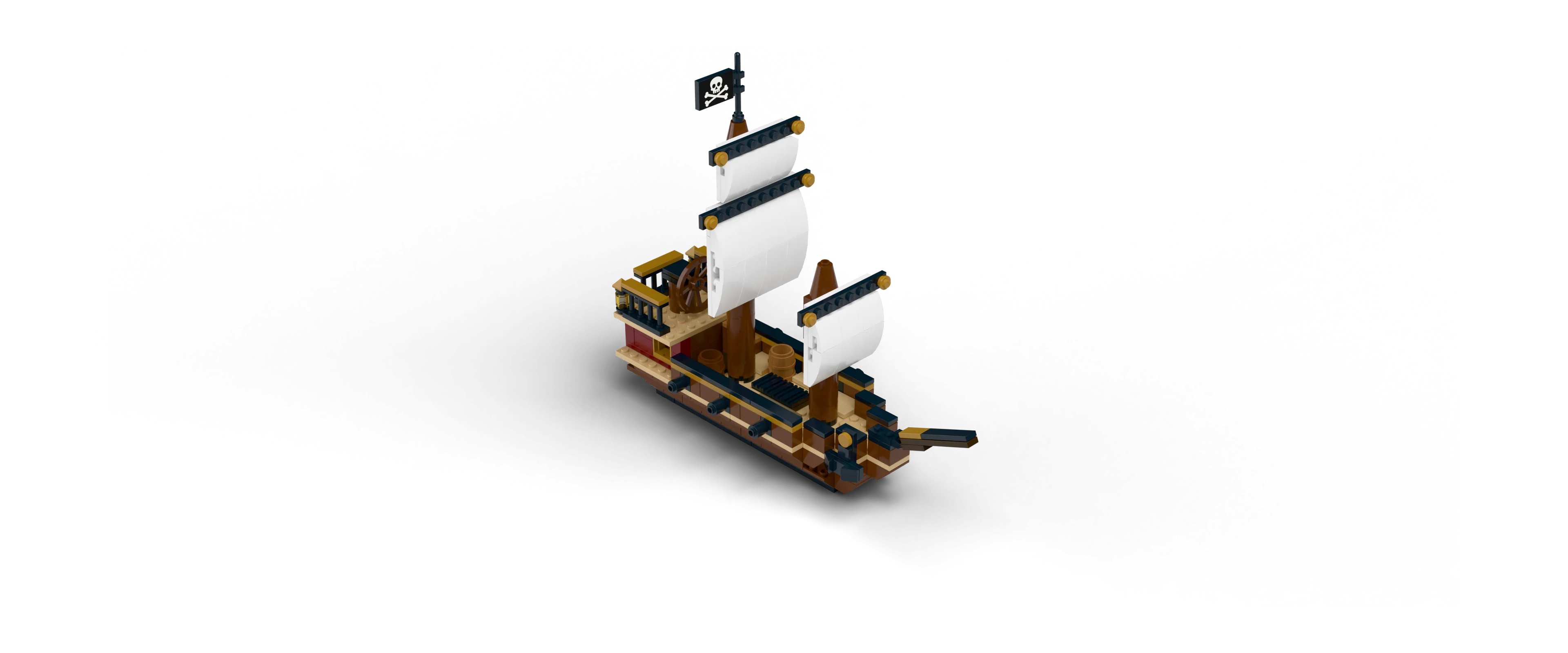 Pirate Ship brick set, front view