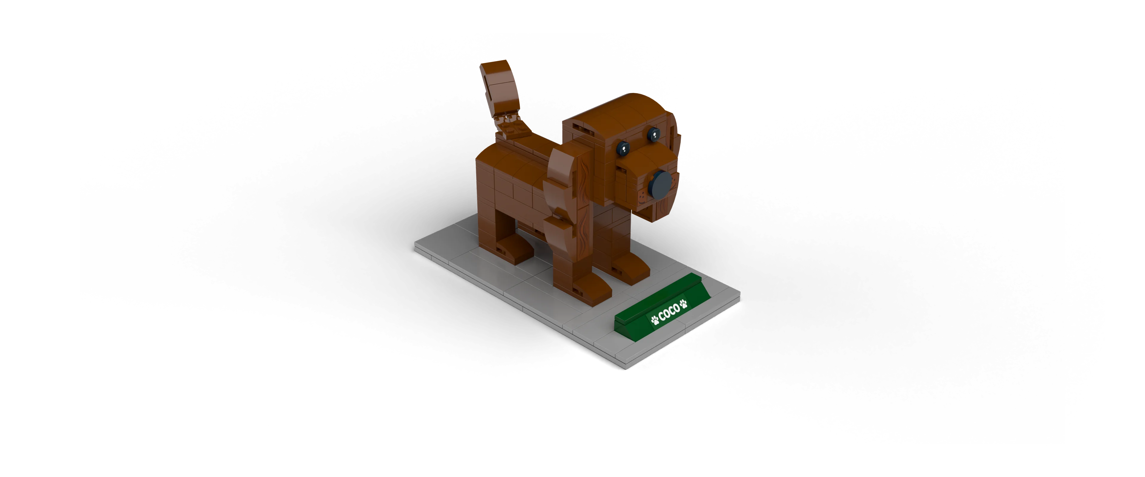Coco Cocker Spaniel brick set, front view