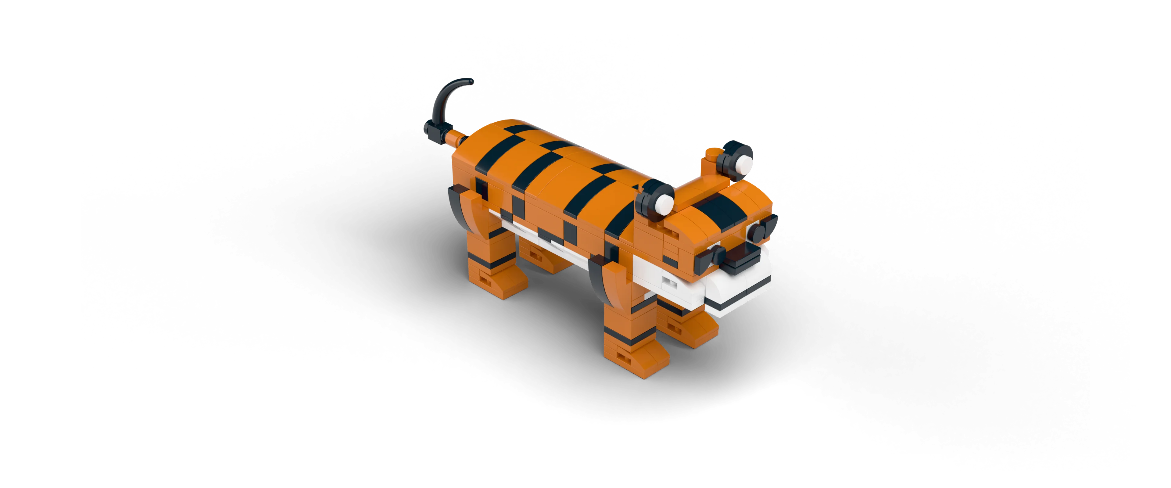 Tiger brick set, front view