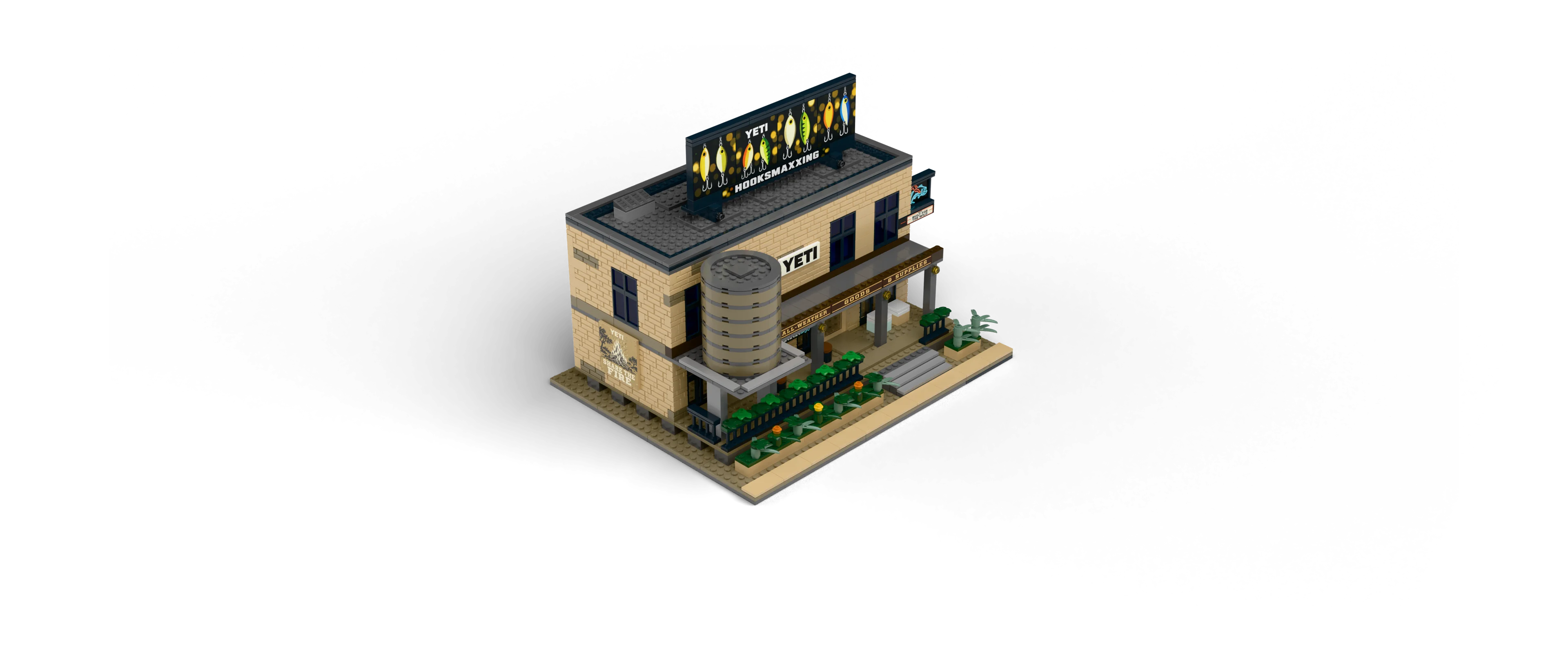 Yeti Store brick set, front view