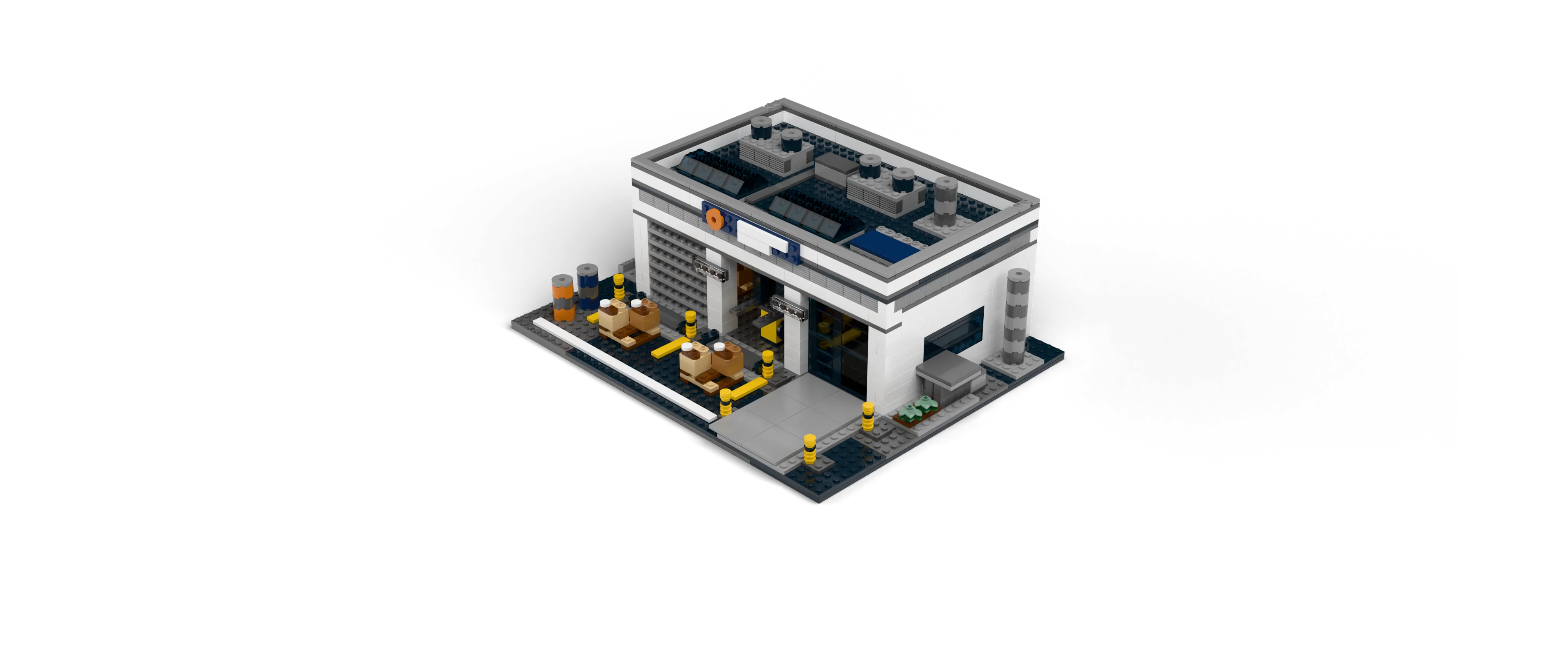 Modern Warehouse brick set, front view