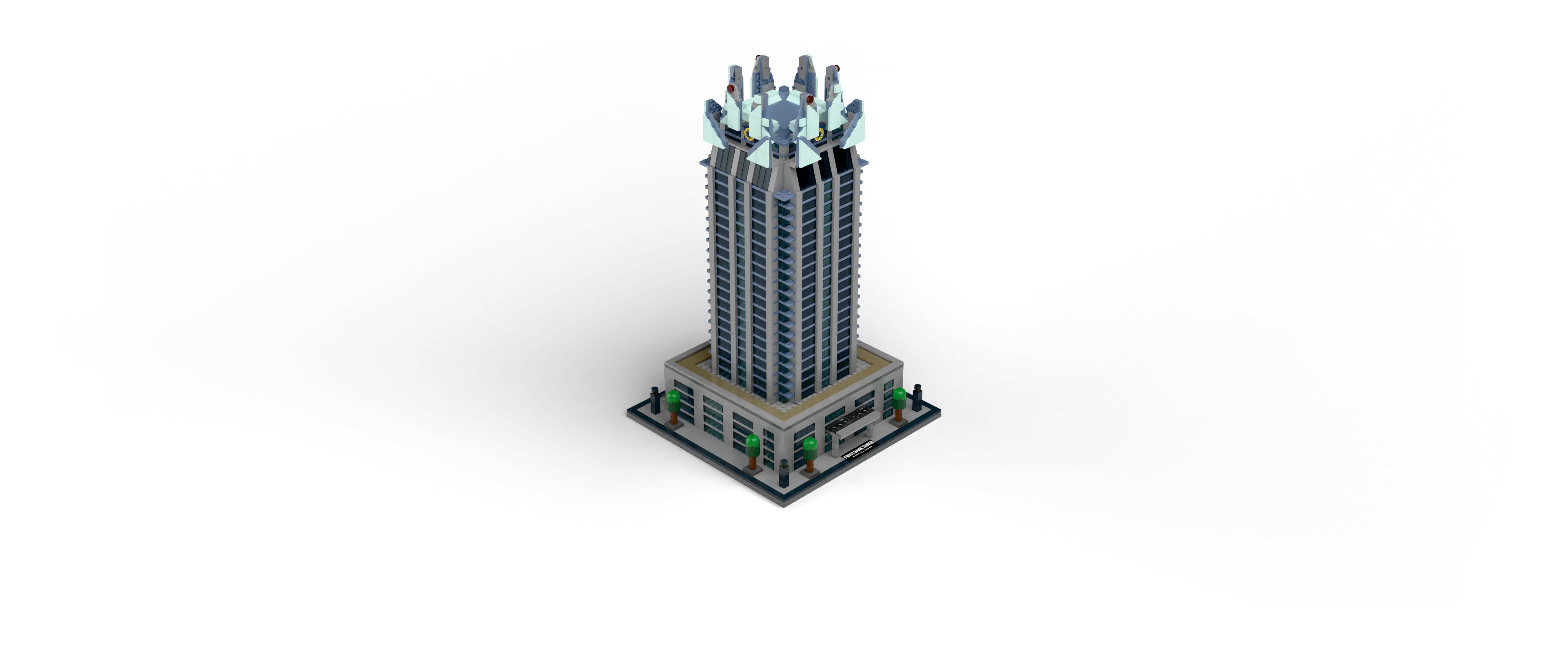 Frost Bank Tower brick set, front view