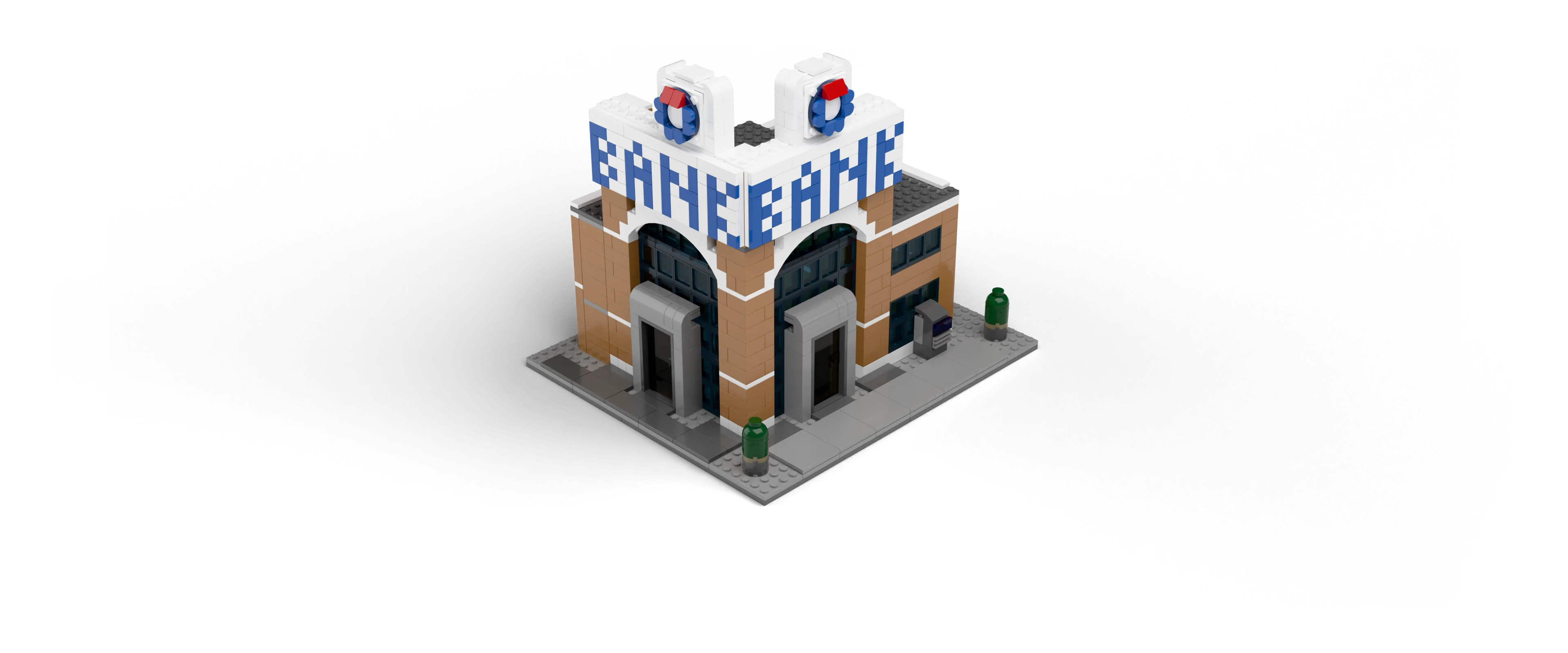 Prosperity Bank Branch brick set, front view