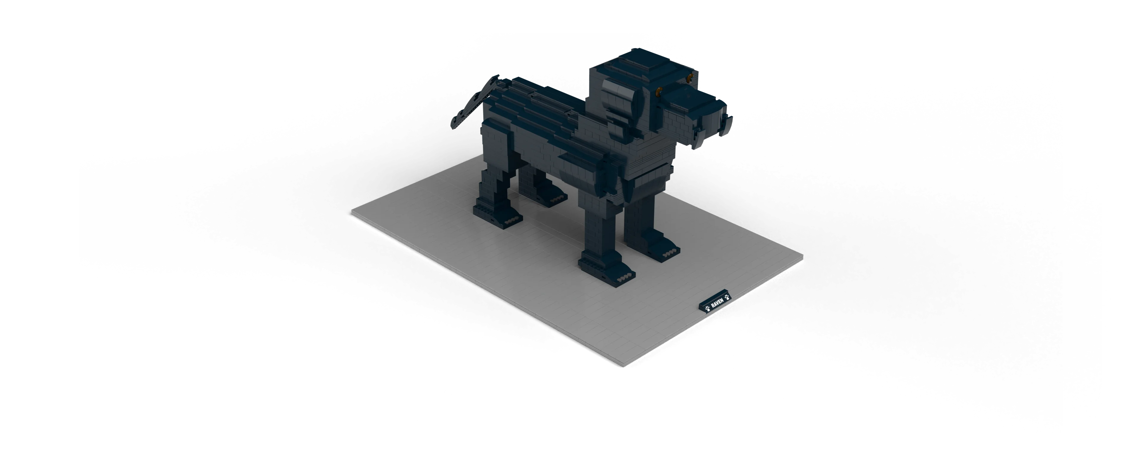 Raven brick set, front view